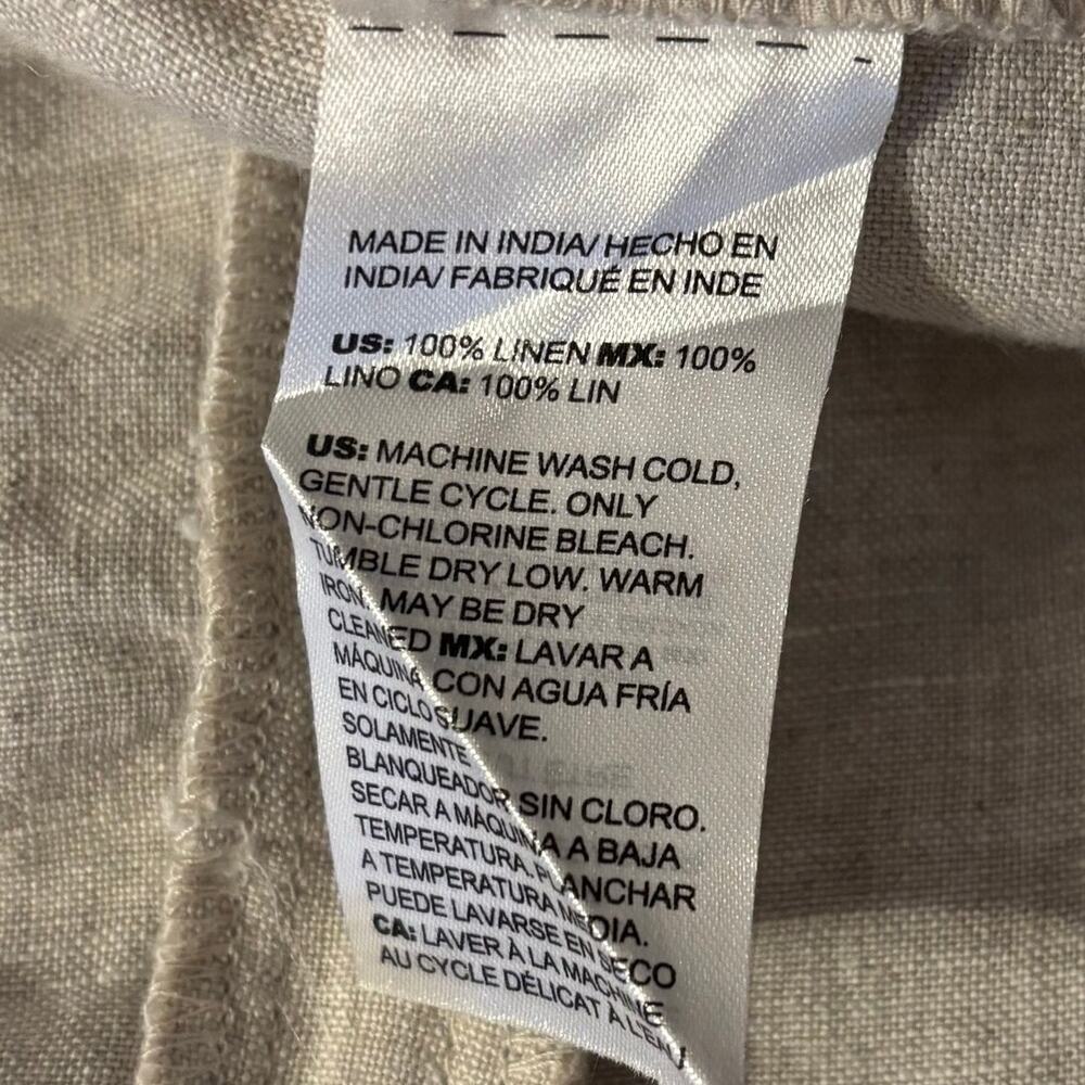 Chico’s 2 or US 12 Pants 100% Linen Straight Leg Pull On Crop 24" Inseam - Picture 5 of 10